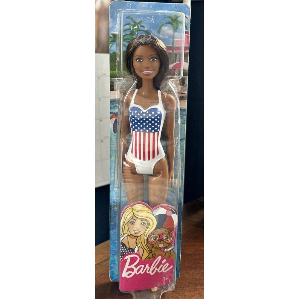 Barbie Olympic Swimmer USA Swim Team Swimsuit AA Doll American Flag